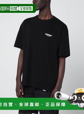1h可退 香港直邮Represent 男士 黑色棉质带LogoT恤 OCM41114CO00