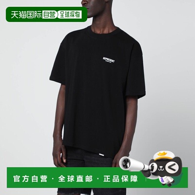 1h可退 香港直邮Represent 男士 黑色棉质带LogoT恤 OCM41114CO00