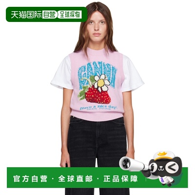 香港直邮GANNI 甘尼 女士 粉色 Strawberry 马甲 A1180011868