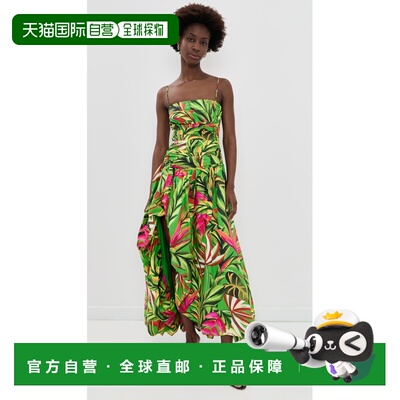 1h可退 美国直邮FARM RIO 女士 热情梦幻绿色长款连衣裙吊带长裙