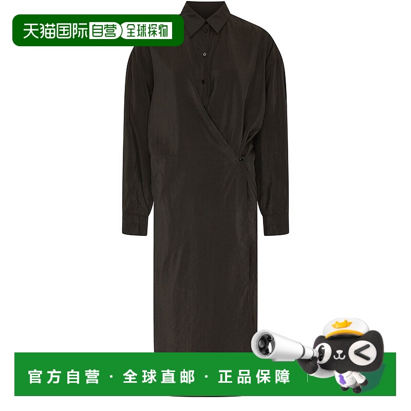1h可退 香港直邮Lemaire 女士 直领扭褶衬衫裙  舒适时尚