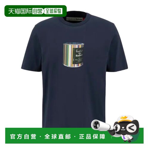 1h可退 香港直邮Barbour 男士T恤 MTS1526NY91 AW2025 蓝色 短袖T