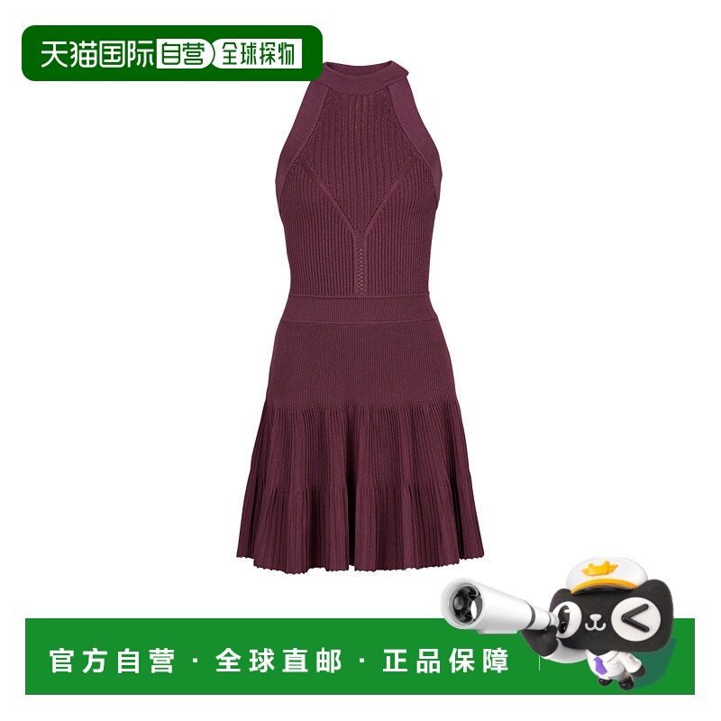 香港直邮Balmain 镂空针织无袖喇叭连衣裙 FF0R5159KJ15