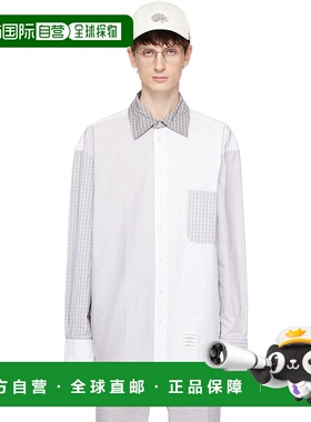 香港直邮Thom Browne 汤姆 布朗 男士 灰色 & 白色 Funmix 衬衫 M