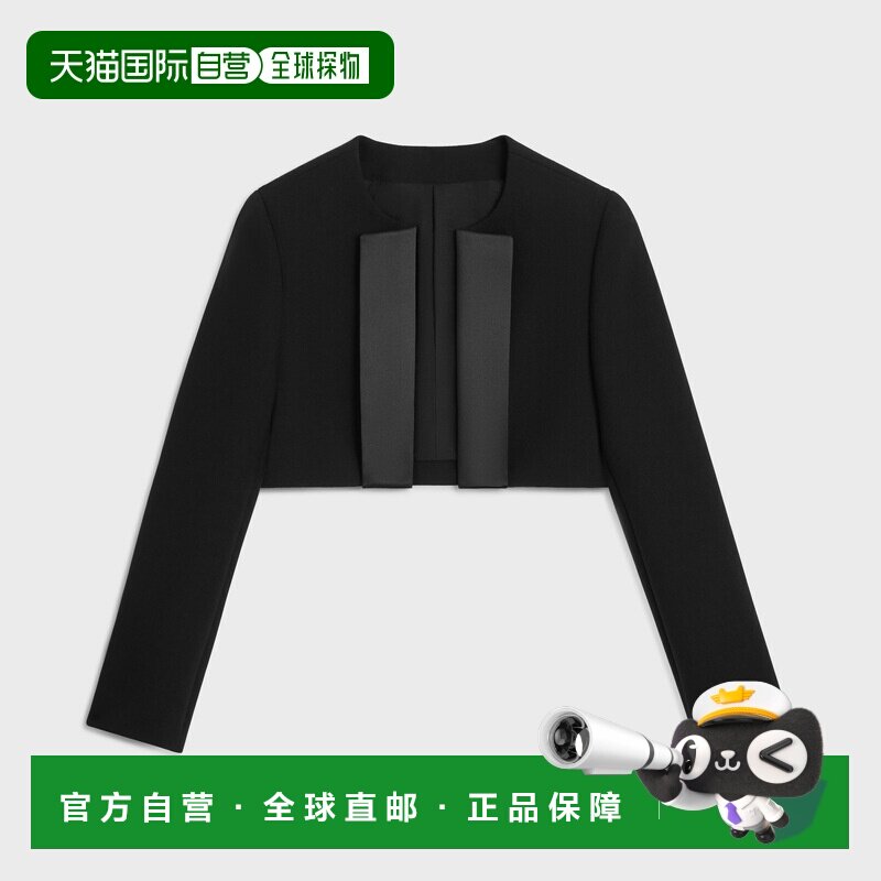欧洲直邮CELINE(赛琳)双层羊毛绉纱短款外套短外套