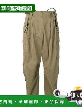 香港直邮Givenchy 绿色棉质高腰长裤 BW50CG11VJ休闲裤