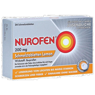 欧洲直邮德国药房Nurofen儿童布诺芬口溶片24粒200mg发烧退烧止痛