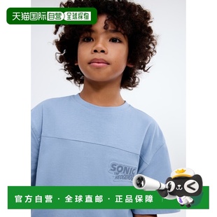 欧洲直邮Mango芒果 儿童蓝色声波救济T恤