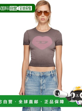 香港直邮Diesel 迪赛 女士 紫色 T-Ele T 恤 A128360SQAD针织