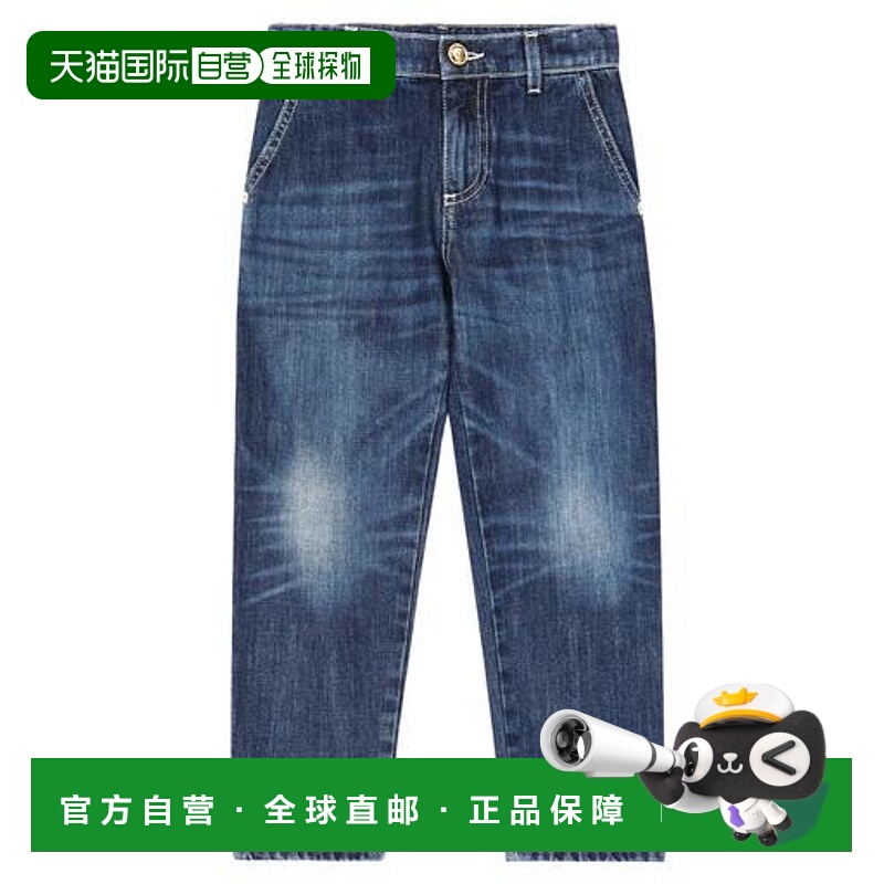 1h可退 香港直邮Versace Young 男童 徽标直筒牛仔裤童装 003711