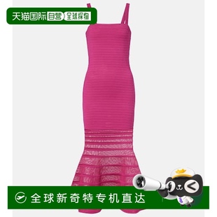罗纹针织透视中长连衣裙 1h可退 香港直邮Simkhai 女士 Vallarie
