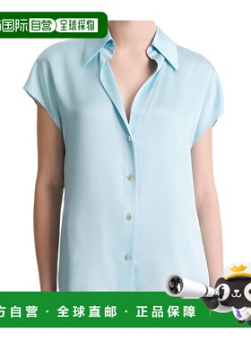 1h可退 香港直邮VINCE 女士 翻领短袖衬衫 V968412709 blue蓝色