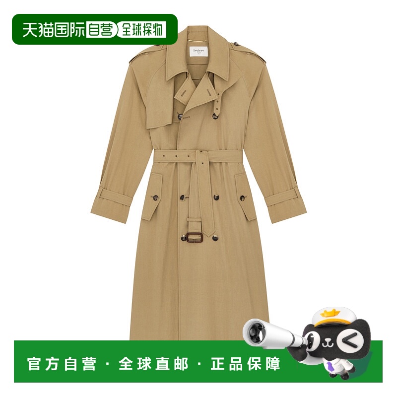 香港直邮Saint Laurent 双排扣腰带风衣 851259Y6J95