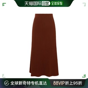 女士 香港直邮Loro 诺悠翩雅 棕色羊毛中长半身裙 Piana FAN9692