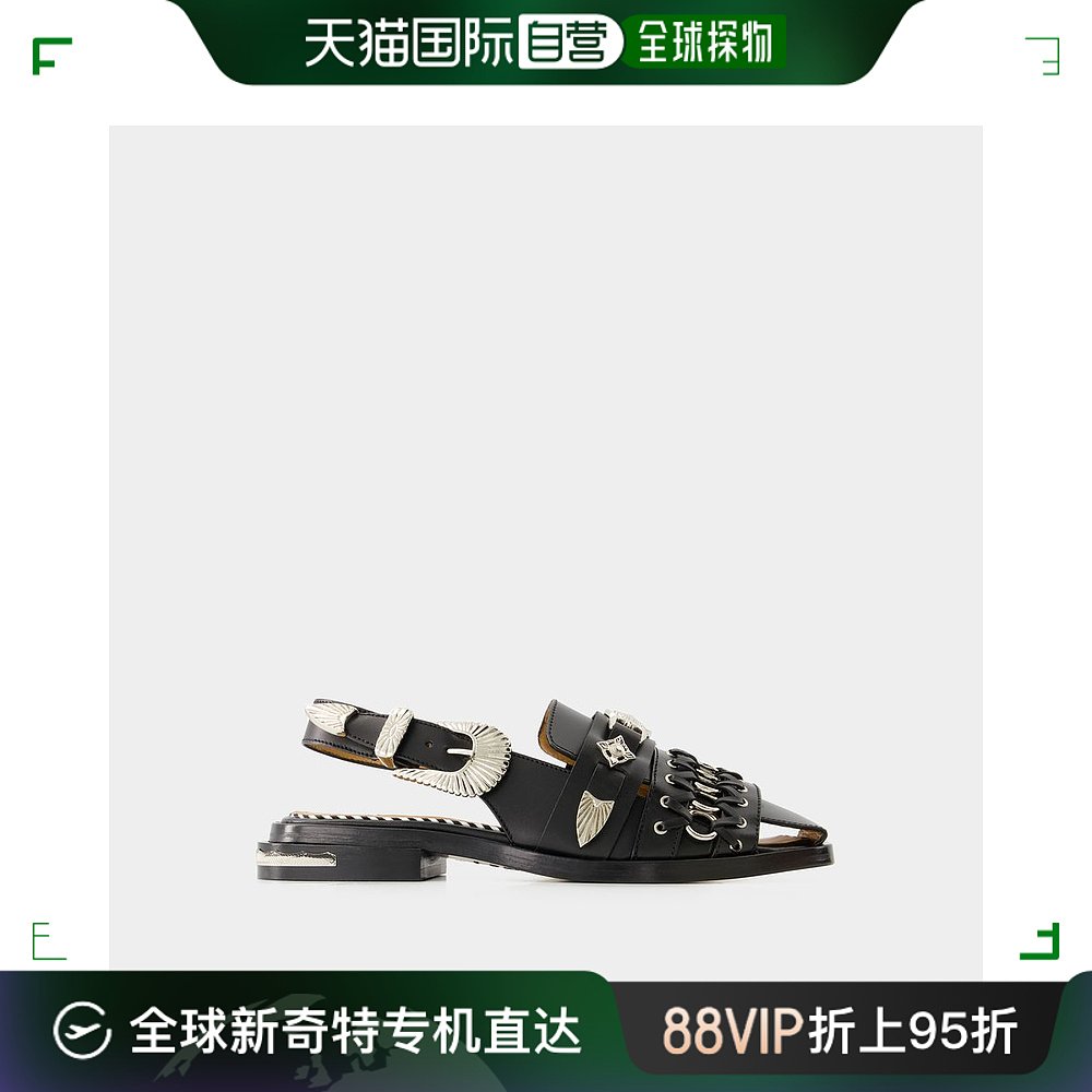 欧洲直邮Aj1312 Sandals - Toga Pulla - Leather - Black 女鞋 时装凉鞋 原图主图