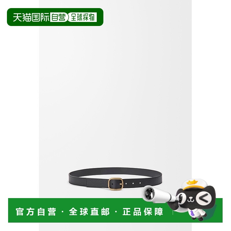 自营1h可退 欧洲直邮Loewe罗意威 女士黑色小牛皮圆形插扣腰带3.5
