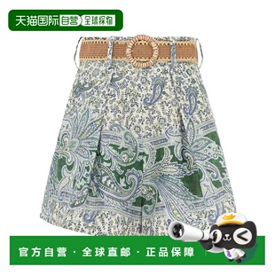 亚麻 7453ASS242休闲裤 香港直邮Zimmermann 腰带环短裤