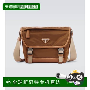 香港直邮Prada 男士 1h可退 普拉达 皮革饰边肩包 Nylon