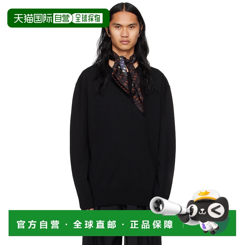 香港直邮Jil Sander 吉尔 桑达 男士 黑色圆领毛衣 J23GP0003J145