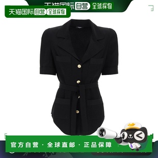 罩衫 香港直邮Balmain 细腰带短袖 女士 CF0HN015VB00 巴尔曼