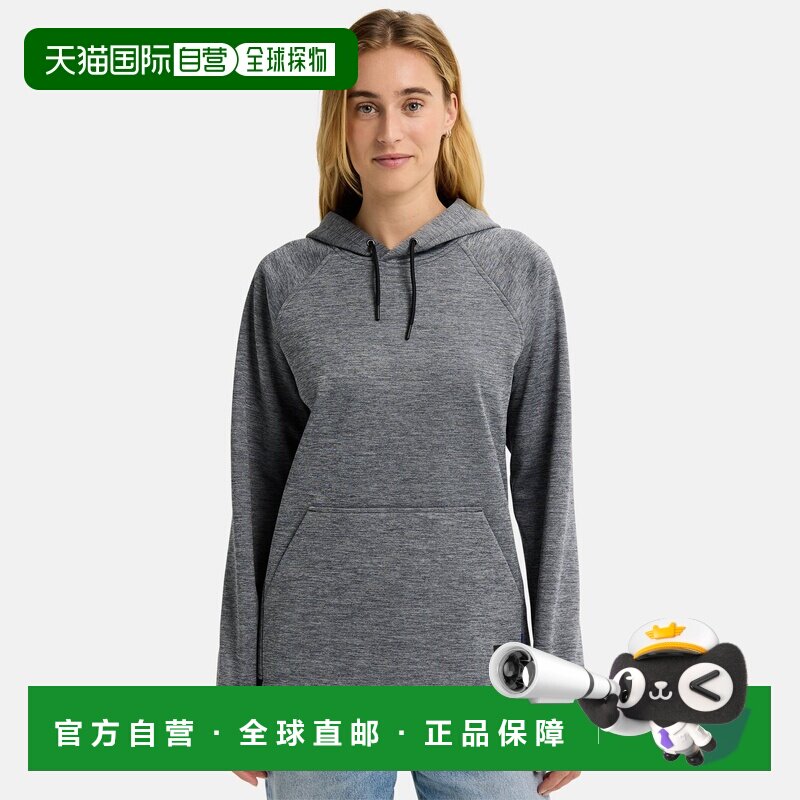 自营欧洲直邮Burton伯顿 女士炭灰色聚酯纤维抓绒帽衫防水卫衣