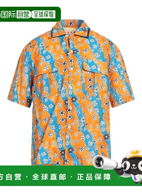 1h可退 香港直邮Marni 玛尼 男士 花纹衬衫 orange橙色 舒适时尚