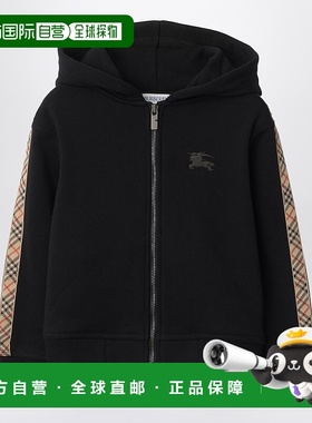 1h可退 香港直邮Burberry 巴宝莉 男童 黑色格纹图案卫衣童装 810