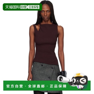 酒红色 Oblique 背心 香港直邮Courreges Rib 女士 1h可退