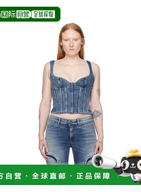 1h可退 香港直邮off-white 女士 蓝色 Bustier 上装 OWYP007S24DE