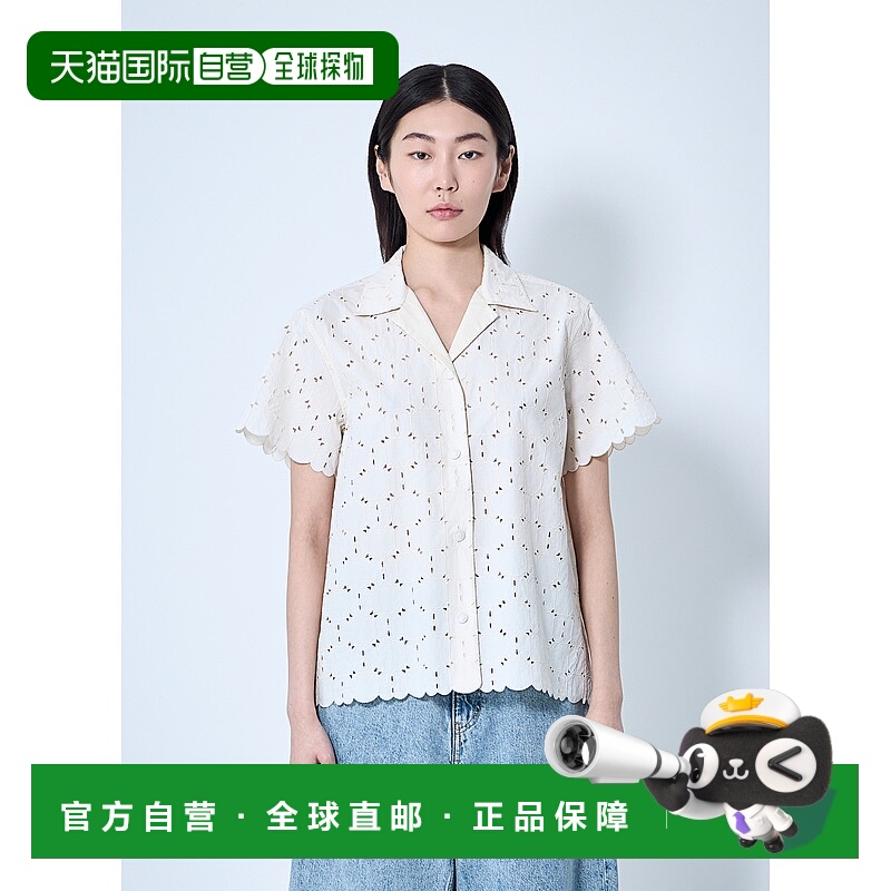 1h可退 香港直邮Moncler 盟可睐 女士 蕾丝系扣衬衫 2F00012598IP