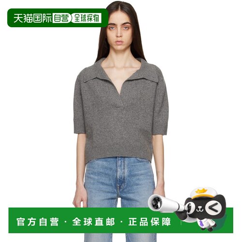 1h可退 香港直邮KHAITE 女士 灰色 Shrunken Jo 毛衣 8787615针织