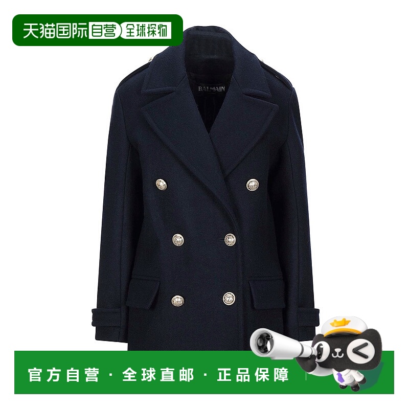 香港直邮Balmain 巴尔曼 女士 大衣 blue蓝色 舒适时尚