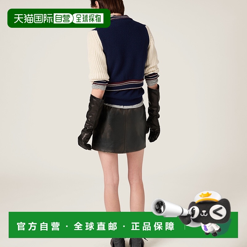 欧洲直邮MIU MIU (2025新品) Jupe en cuir nappa