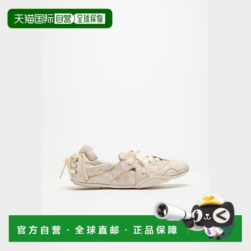 自营欧洲直邮Acne Studios FW24女士本白色羔羊皮芭蕾系带鞋女鞋