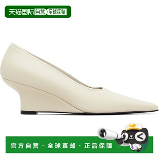 1h可退 香港直邮toteme 女士 白色 Sharp Nappa Wedge 中跟鞋 261