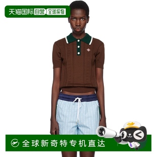 香港直邮Casablanca 棕色 1h可退 女士 WS25KW94801针织 Polo 衫