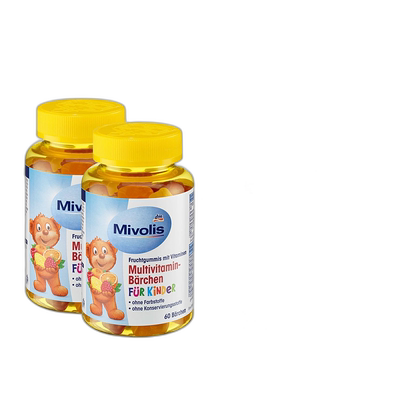 [2瓶]欧洲直邮Mivolis小熊糖DM儿童多种复合维生素软糖60粒零食糖
