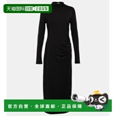 1h可退 black黑色 褶皱高领针织中长连衣裙 香港直邮VINCE 女士