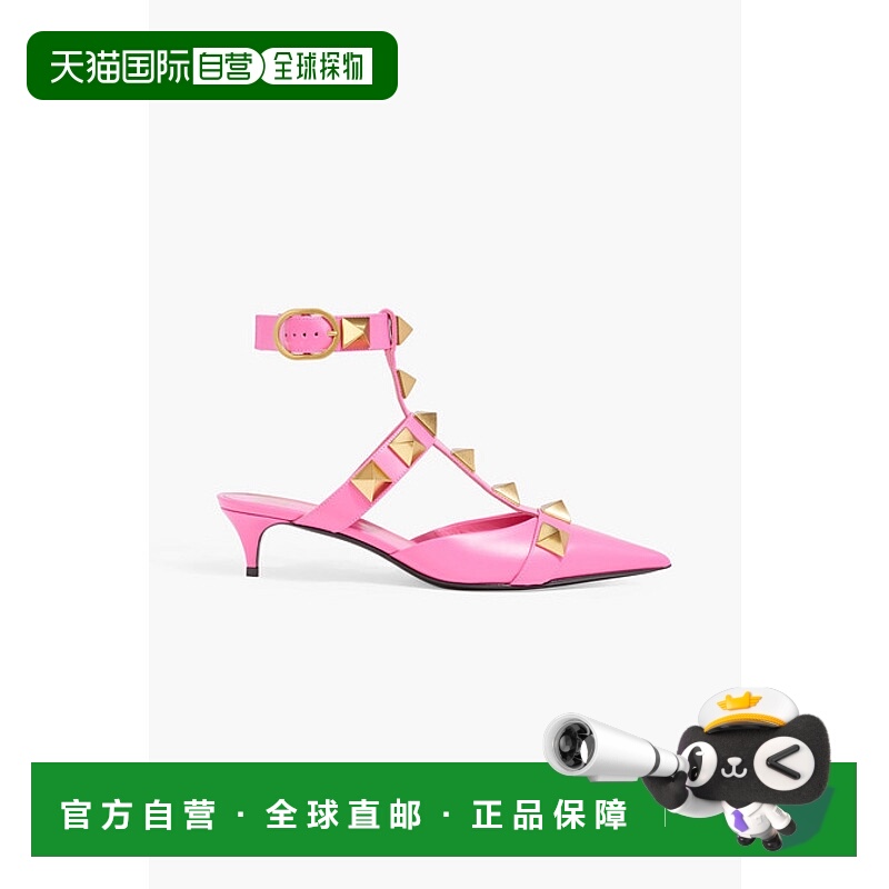 1h可退 香港直邮Valentino 华伦天奴 女士 罗马铆钉皮质浅口鞋 W2