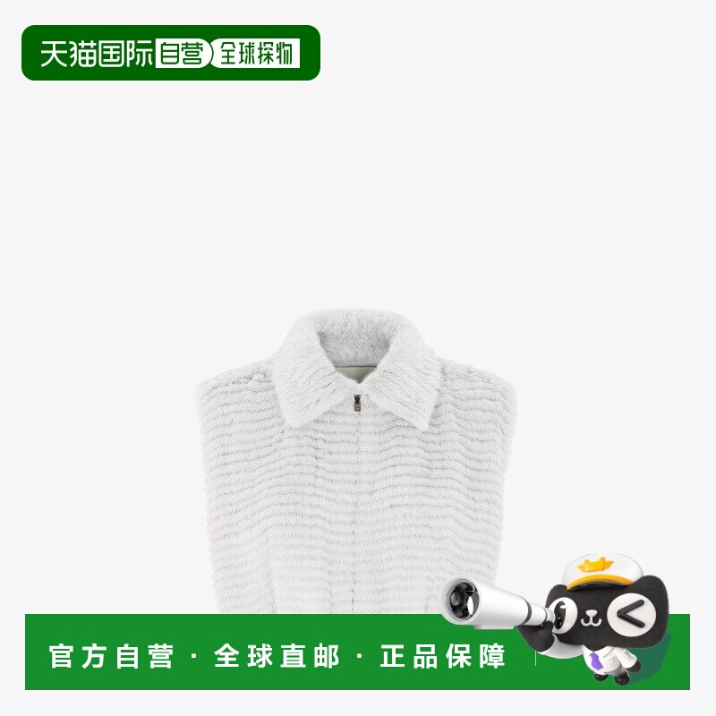 自营1h可退 欧洲直邮FENDI/芬迪 女士白色貂皮夹克新款
