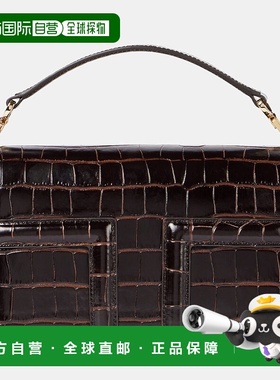 香港直邮TOT&Ecirc;ME 女士 T-Flap 迷你鳄鱼皮革感手提包托特包