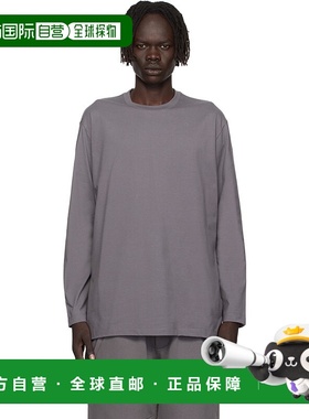 1h可退 香港直邮Y-3 男士 灰色印花长袖 T 恤 KE5095 colorful花