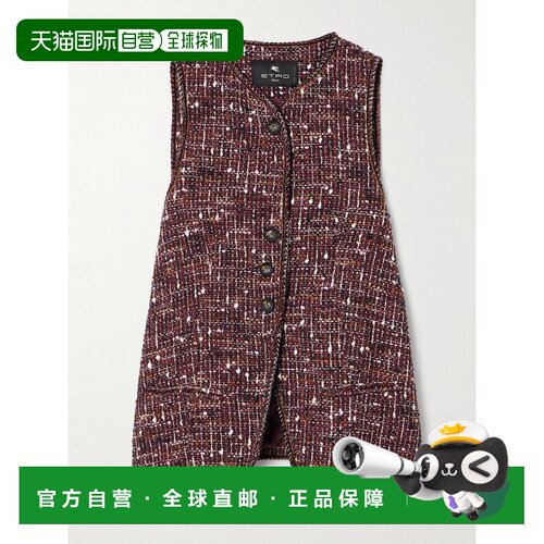 1h可退 香港直邮Etro 艾特罗 女士 滚边棉混纺花呢背心 WRDA00149