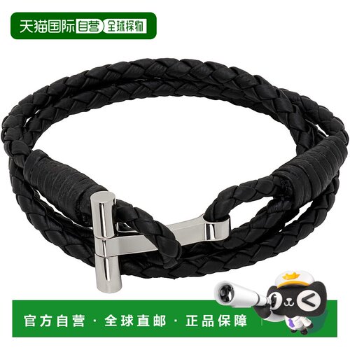 香港直邮Tom Ford 汤姆 福特 男士 Braided Leather T 手环 JM005