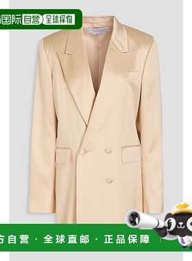 香港直邮Gabriela Hearst 女士 Elmore 双排扣真丝缎西装外套 323