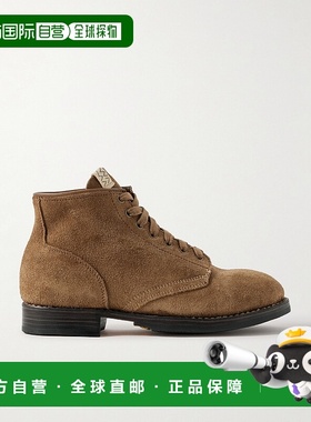 香港直邮Visvim 维斯维木 男士 Brigadier-Folk 皮革边绒面革靴子