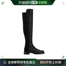 香港直邮Stuart Weitzman 女士5050 黑色纳巴革布织靴子