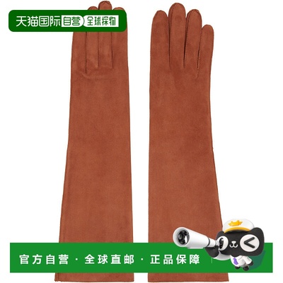 1h可退 香港直邮Lanvin 朗雯 女士 棕色 Long Slim Suede 手套 AW