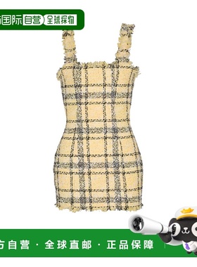 1h可退 香港直邮Balmain 亮片粗花呢短款吊带连衣裙 GF1R2540XL73