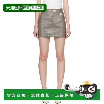 1h可退 香港直邮Courreges 女士 灰色 Reedition 系列短裙 223CJU